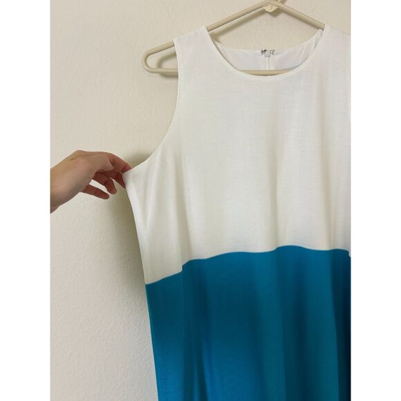 Misook Dress Women's M  Colorblock‎ Sleeveless Sheath Dress Tank knit blue green - Picture 4 of 11